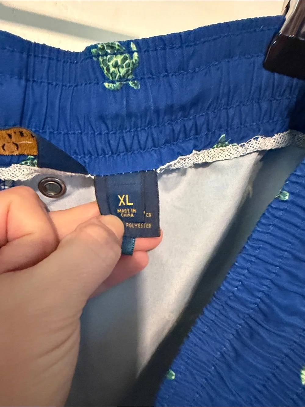 Polo by Ralph Lauren Royal Blue Swim Trunks with Green Turtle Motif